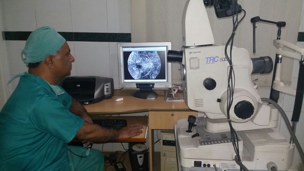 Digital Flourescein Angiography to study blood vessels of retina
